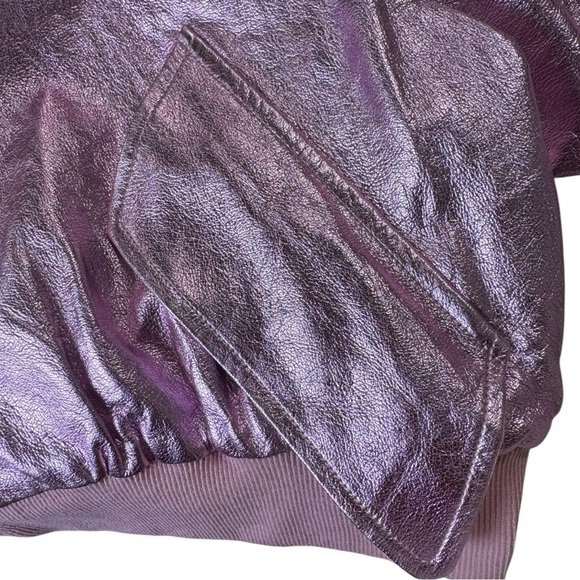 Akira Pink Metallic Bubble Sleeve Cropped Jacket Size XL – Runs Small - Picture 7 of 11